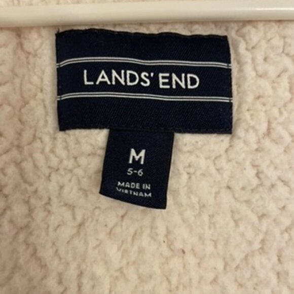 Lands End Kids Reversible Insulated Fleece Jacket Size 5-6 Medium Boys Blue - Picture 3 of 4